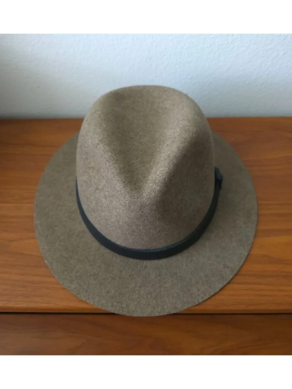 Rag & Bone Floppy Brim Fedora Hat Taupe Wool Felt w/ Leather Band Sz M (7-1/4) - Picture 2 of 6